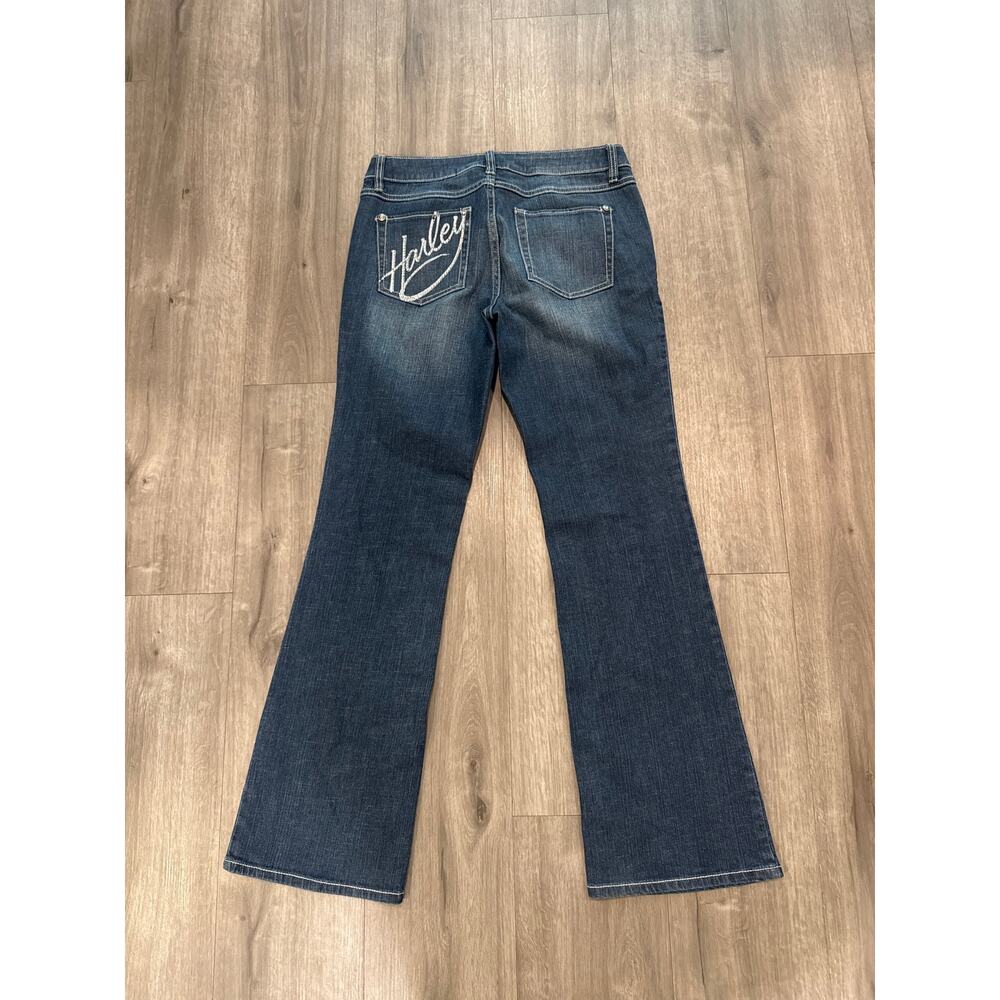Harley Davidson Blue Bootcut Jeans Women's Size 8 - Picture 2 of 12
